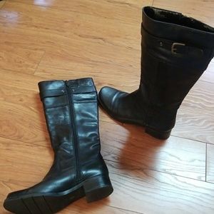 Leather knee-high boots